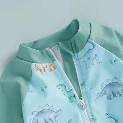 2 Piece Floral Fauna Rush Guard Swimwear