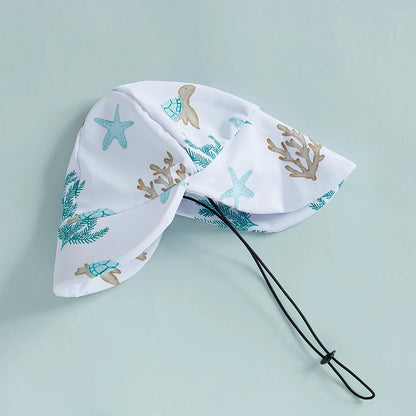 2 Piece Floral Fauna Rush Guard Swimwear