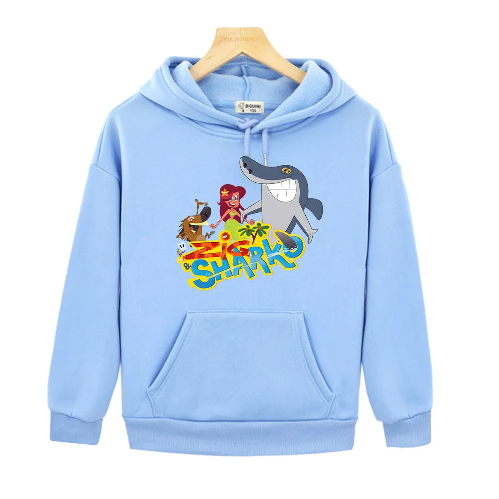 Sweat à capuche drôle de requins et de sirènes