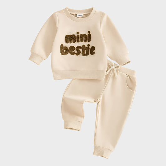 2 Piece Set Embroidery Long Sleeve Sweatshirt