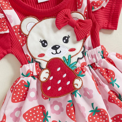 Bear Dress with Bow Headband