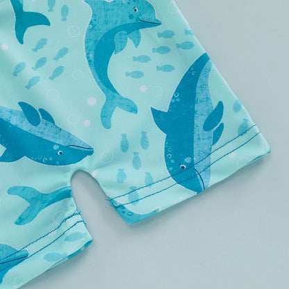 2 Piece Dolphin Rush Guard Swimwear