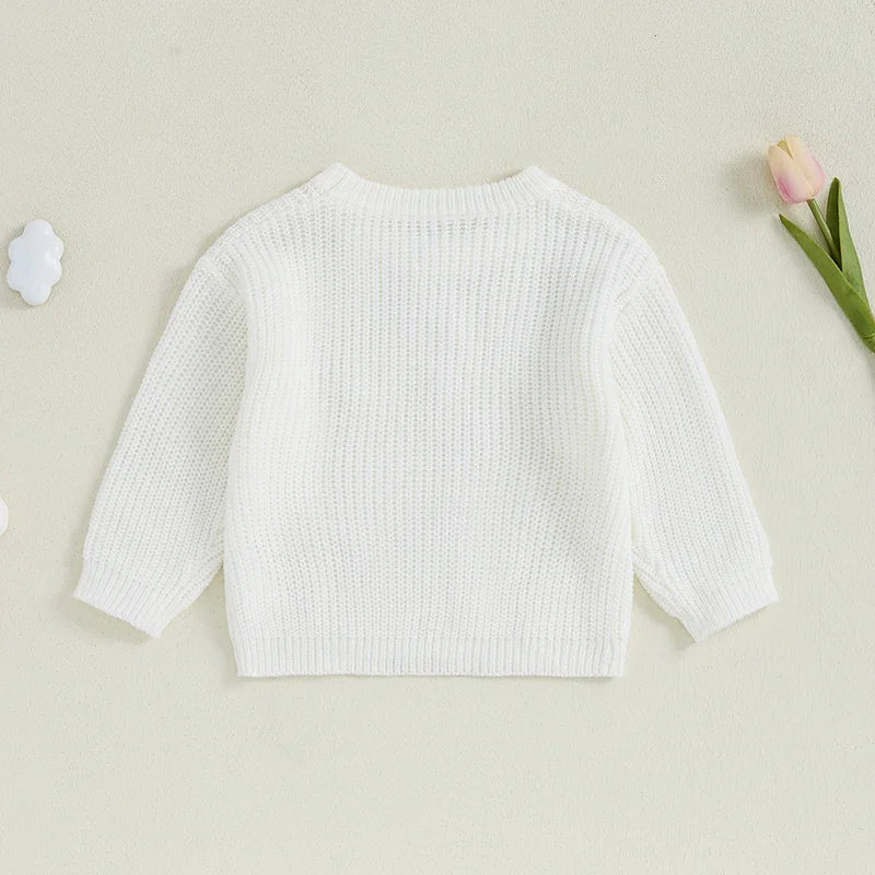 Candy Cane Baby Embroidery Knitted Sweater