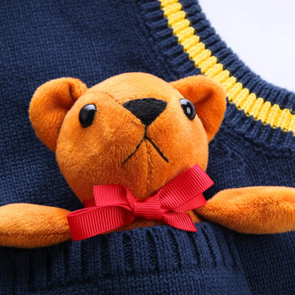 Autumn Baby Vest Sweater with Bear