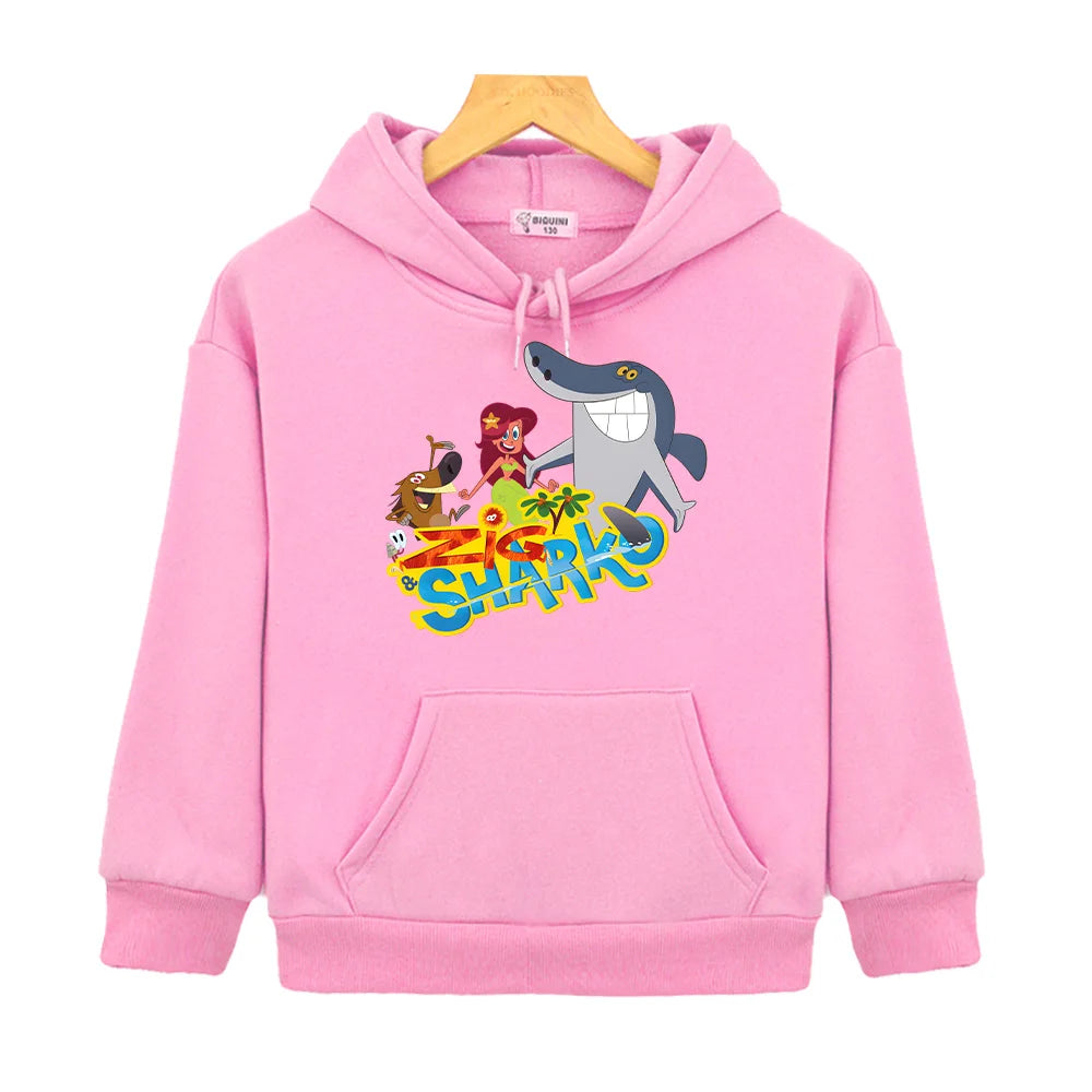 Sweat à capuche drôle de requins et de sirènes