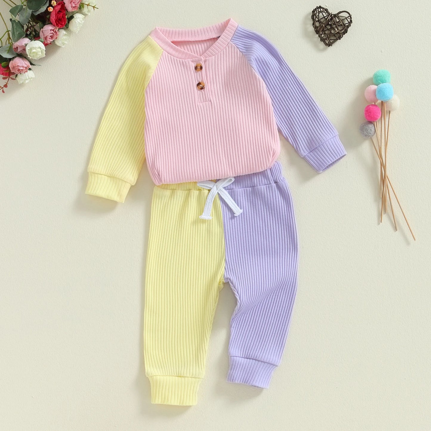 2 Piece Colorful Autumn Outfit