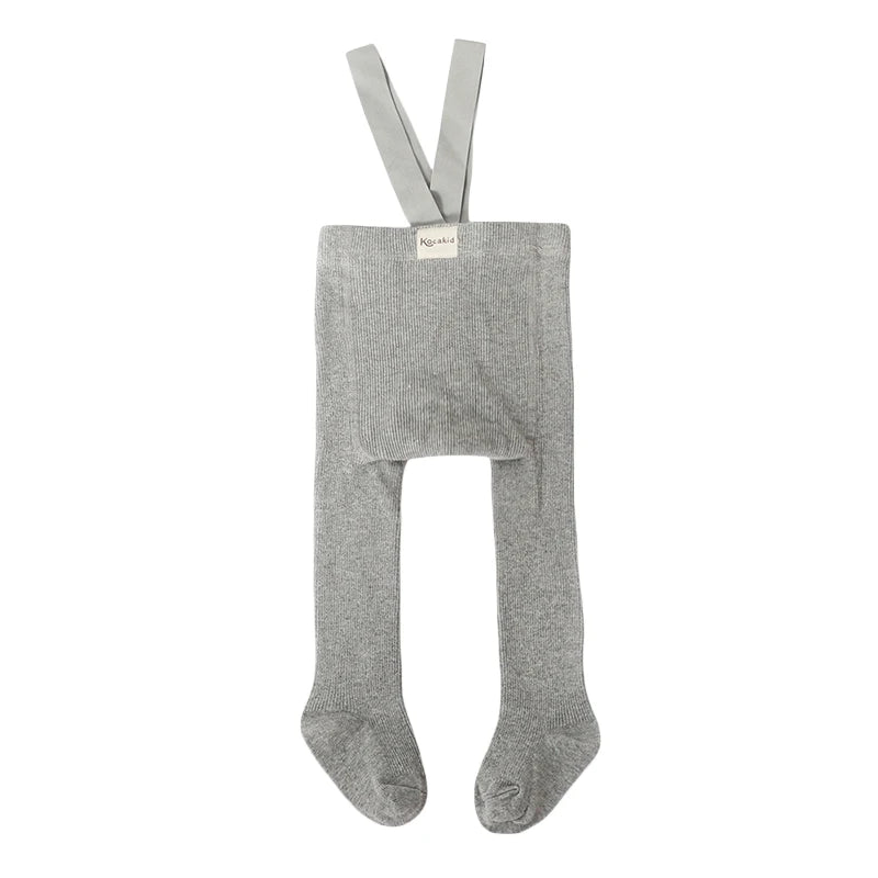 VISgogo Baby Girl Boys Tights Cute Footed Pantyhose with Suspenders Stretch Overalls Stockings Infant Leggings