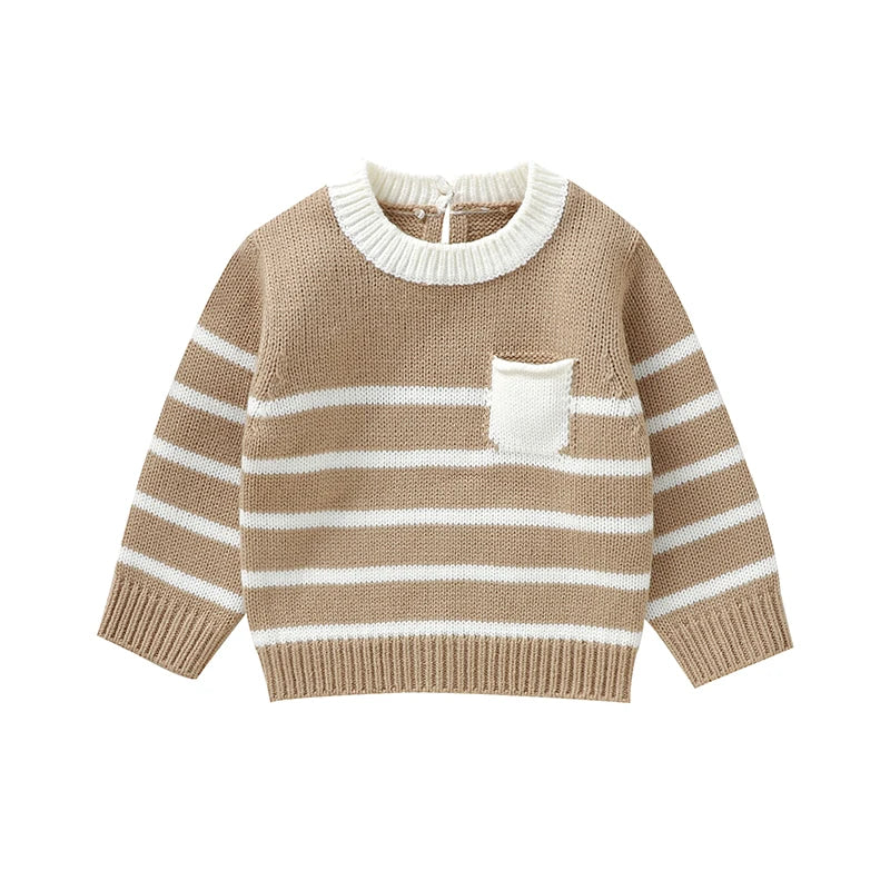 Vertical Strips O-neck Sweatshirt