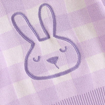 Pull à carreaux lapin