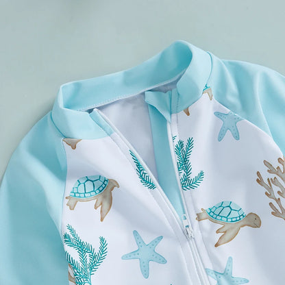 2 Piece Floral Fauna Rush Guard Swimwear