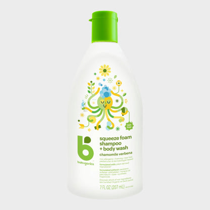 Baby Shampoo + Body Wash Pump Bottle, Chamomile Verbena, 7Oz