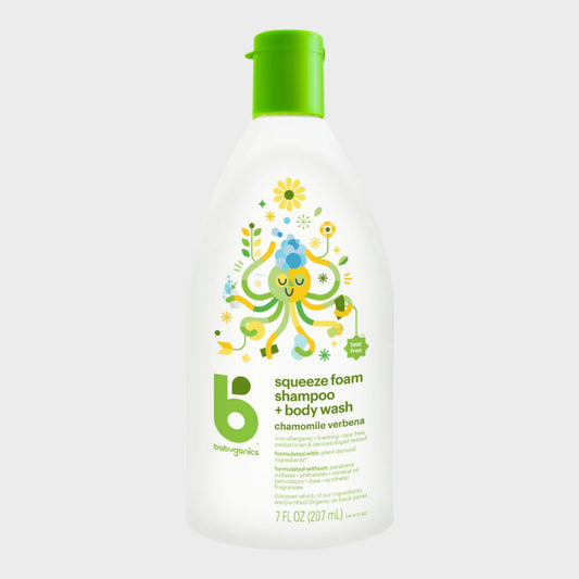 Baby Shampoo + Body Wash Pump Bottle, Chamomile Verbena, 7Oz