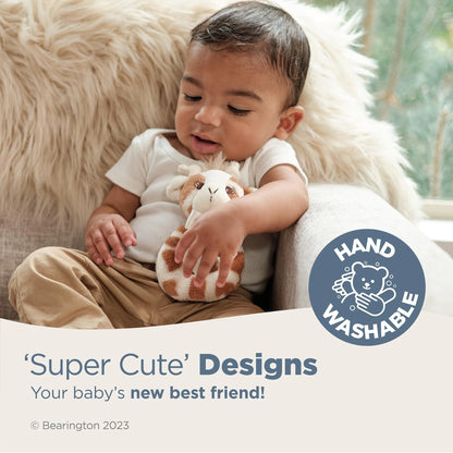 Bearington Baby Lil’ Patches, 5.5 Inch Giraffe Plush Stuffed Animal Baby Rattle, Newborn Toys, Giraffe Baby Stuff