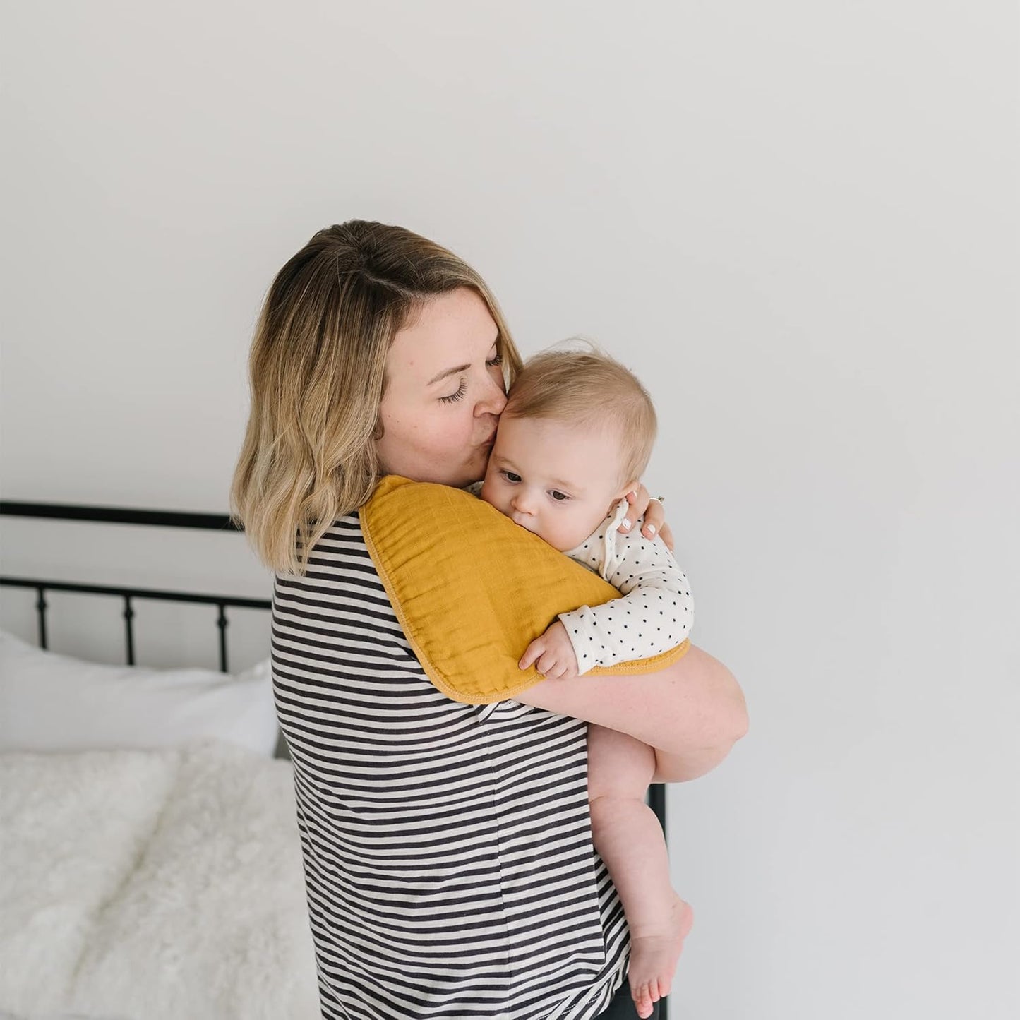 Muslin Baby Washcloths for Newborn - Premium Wash Cloths for Babies, Super Absorbent and Ultra Soft Rayon Made from Bamboo, 6 Layer Baby Girl and Baby Boy Washcloths, 5 Piece Set