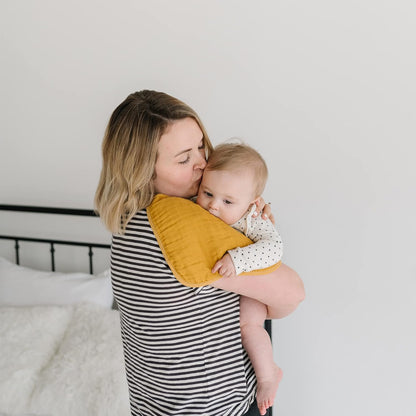 Muslin Baby Washcloths for Newborn - Premium Wash Cloths for Babies, Super Absorbent and Ultra Soft Rayon Made from Bamboo, 6 Layer Baby Girl and Baby Boy Washcloths, 5 Piece Set