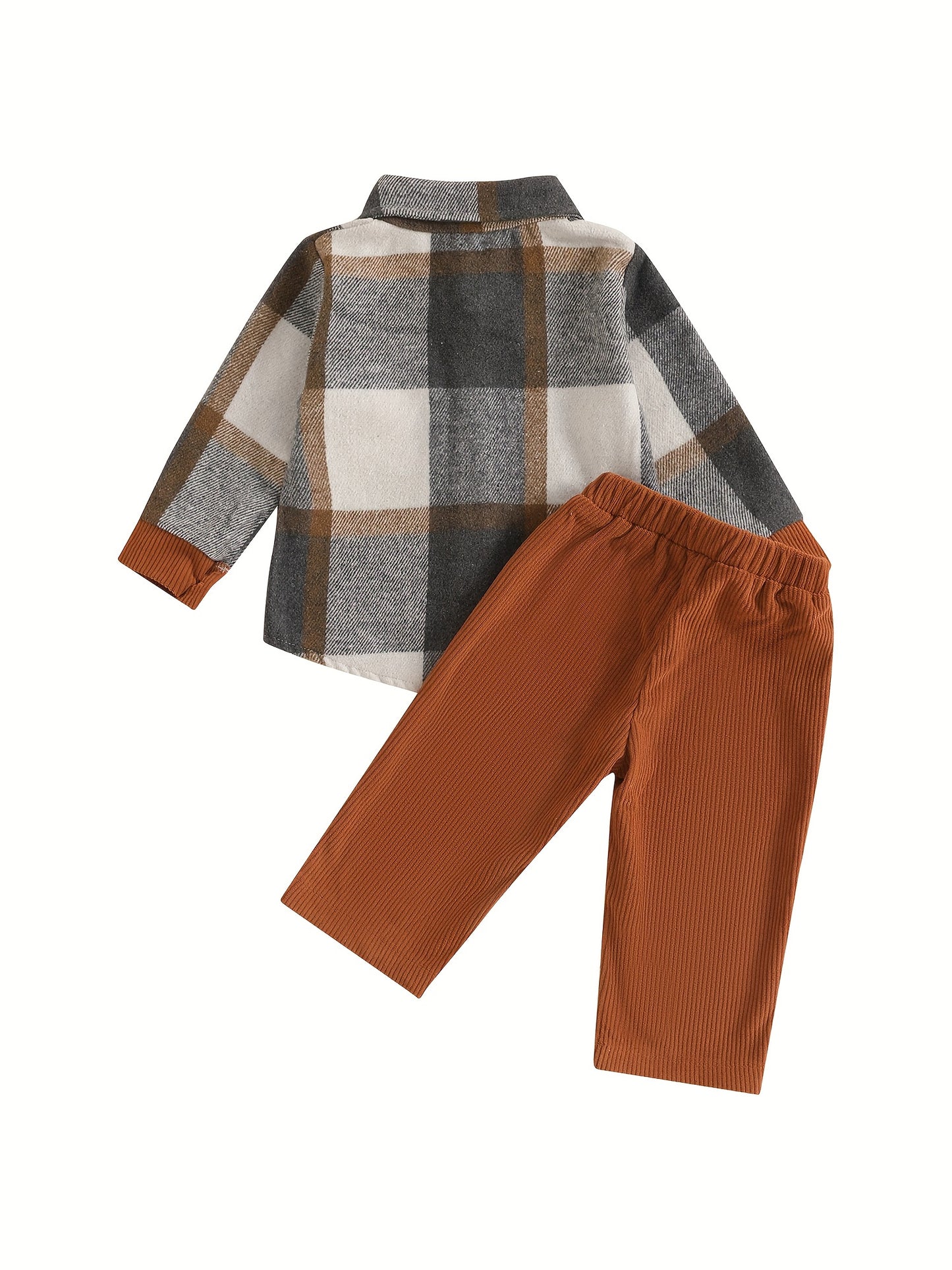 2 Piece Classic Plaid Long Sleeve Suit