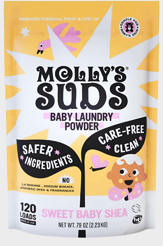 Baby Laundry Detergent Powder | Removes Formula, Poop & Spit-Up Stains | Extra Gentle for Newborns (Sweet Baby Shea)
