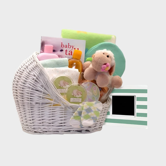89062-Y-T Welcome Baby Bassinet New Baby Basket - Yellow, Teal
