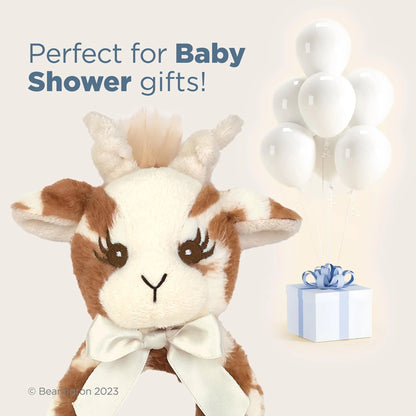 Bearington Baby Lil’ Patches, 5.5 Inch Giraffe Plush Stuffed Animal Baby Rattle, Newborn Toys, Giraffe Baby Stuff